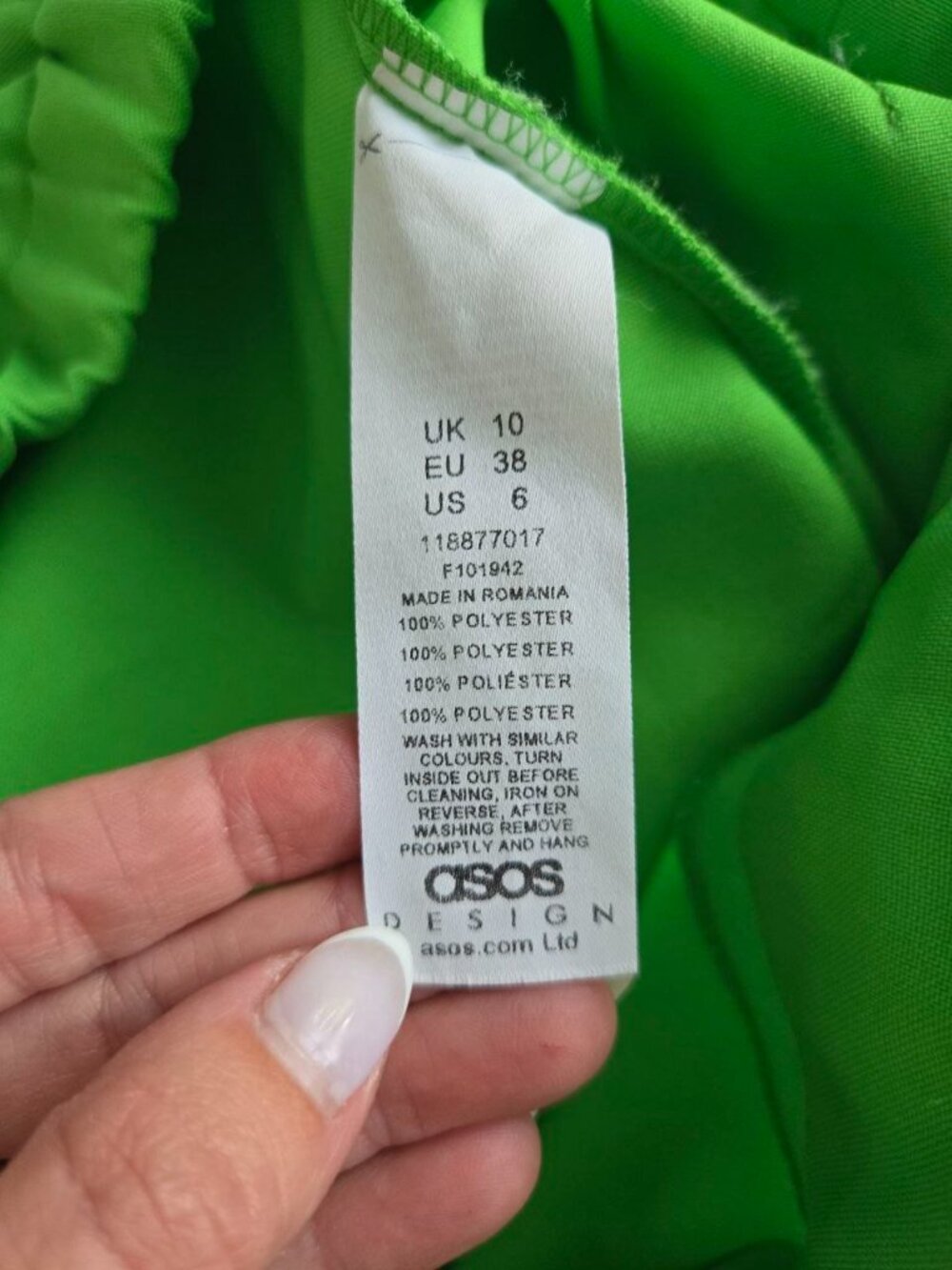 ASOS Design Maternity Neon Green Tapered Pants Size US 6 EU 38 Pull On Pregnancy - Picture 5 of 9